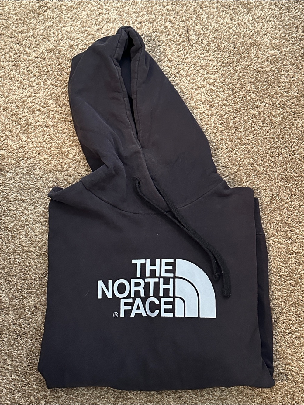 The North Face Men’s Black Hoodie with White Logo Crewneck